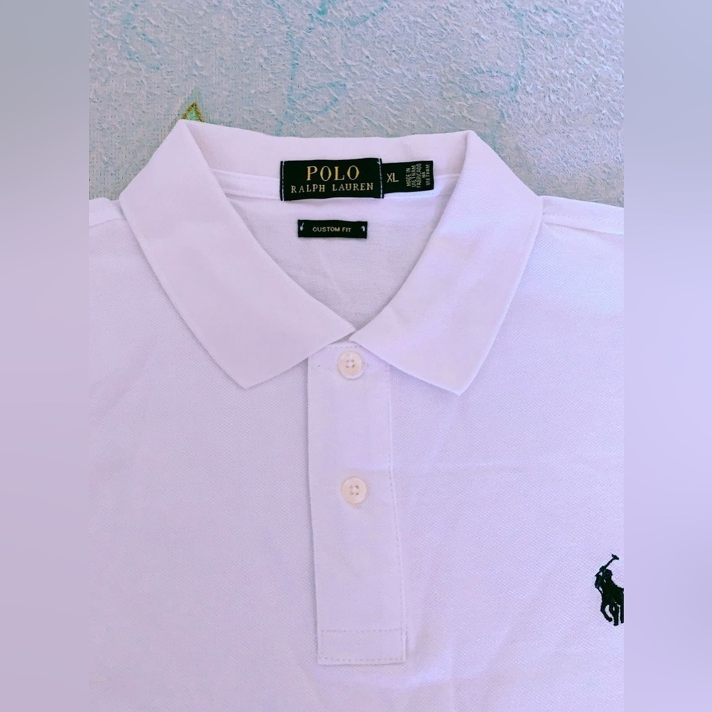 Ralph Lauren polo shirt for Men Custom Slim Fit  Cotton White XL‎ - Picture 10 of 11